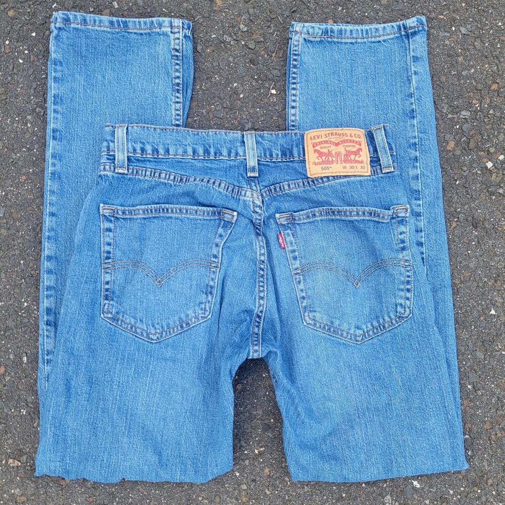 Levi's 505 Regular Straight Fit Denim Jeans Medium Wash W30 L30